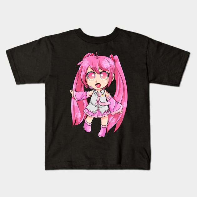 Sakura Miku Chibi Kids T-Shirt by piefanart